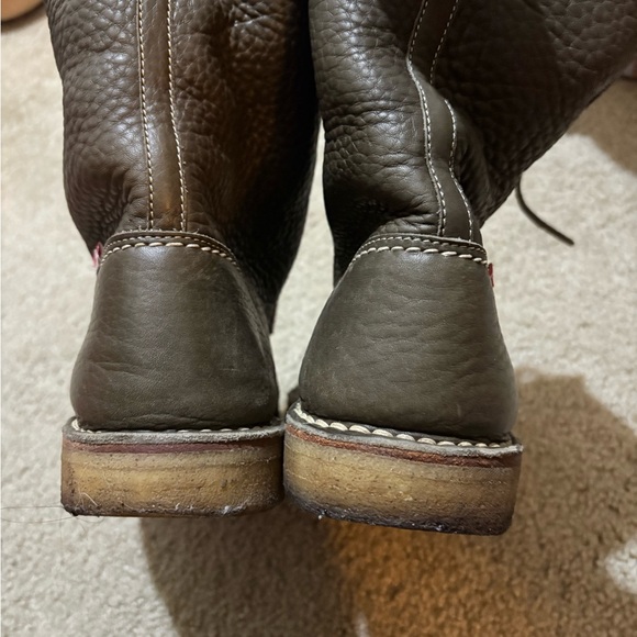 SOLD-Duckfeet Arhus Wooled Lined Boots Danish Design Olive Leather Size 44 (11US - Picture 6 of 9